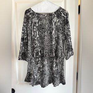 Monochrome Snake Patterned Dress